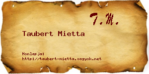 Taubert Mietta névjegykártya
